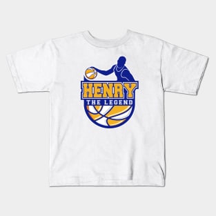 Henry The Legend Basketball Custom Player Your Name Kids T-Shirt